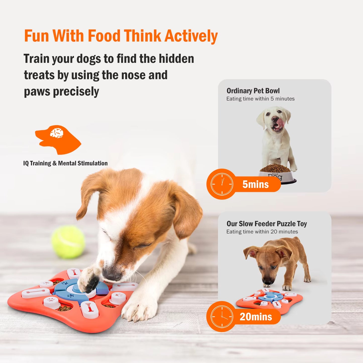 Dog Puzzle Toy for IQ Training & Mental Enrichment, Interactive Dog Toys for Large Medium Small Dogs,Dog Treat Puzzle Dispensin