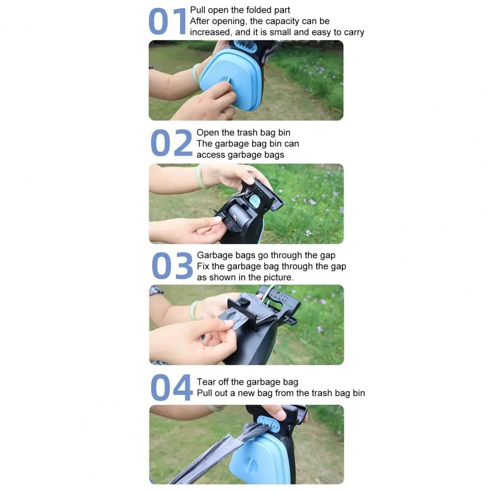 Foldable Dog Pooper Scooper Pet Travel Waste Litter Disposal Picker Shovel with Decomposable Bags Poop Scoop Pick up Cleaner