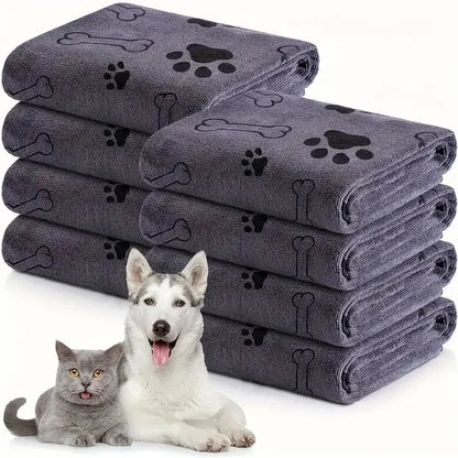 1Pc Quick-Drying Microfiber Dog Towel Absorbent Pet Bath Product Fiber Quick-Drying Bath Towel Car Wiping Cloth Pet Supplies