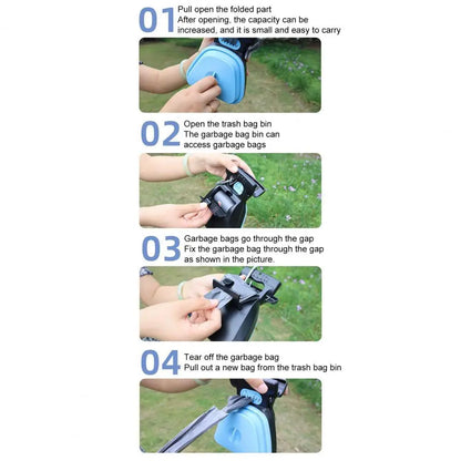 Foldable Dog Pooper Scooper Pet Travel Waste Litter Disposal Picker Shovel with Decomposable Bags Poop Scoop Pick up Cleaner