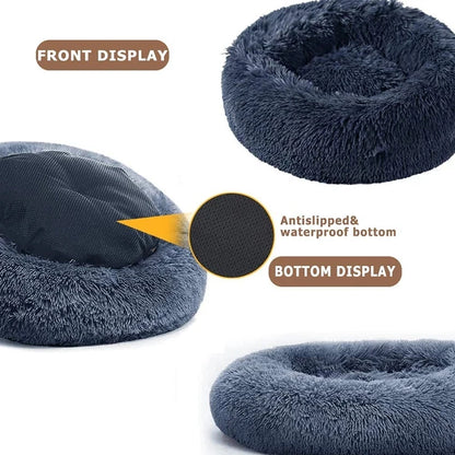 SnuggleNest: 40-90cm Round Ergonomic Comfortable Bed for Pets
