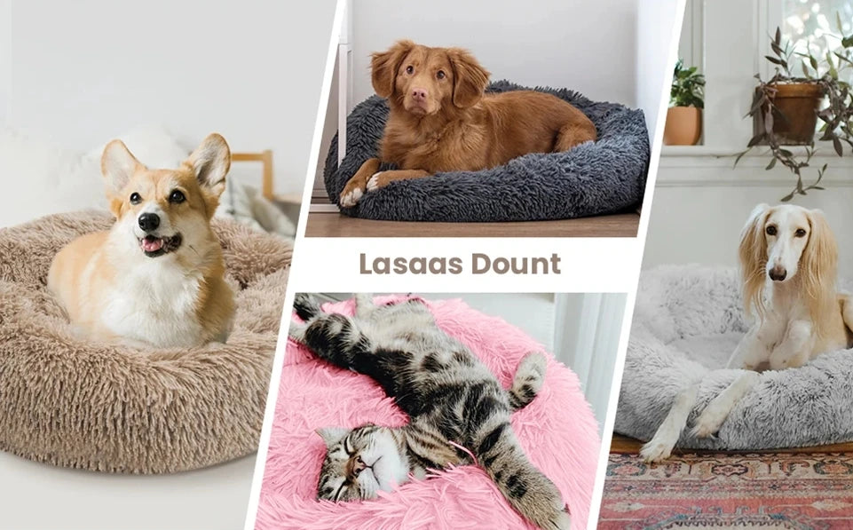 SnuggleNest: 40-90cm Round Ergonomic Comfortable Bed for Pets