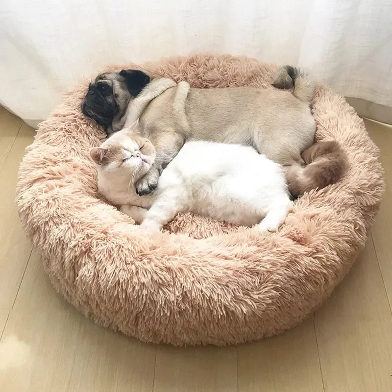 SnuggleNest: 40-90cm Round Ergonomic Comfortable Bed for Pets