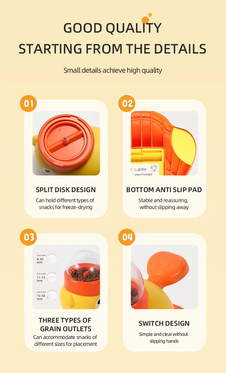 KibbleQuest: Hands-On Duck Pet Toy Feeder